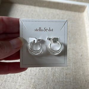 Display Only silver huggy hoop earrings
